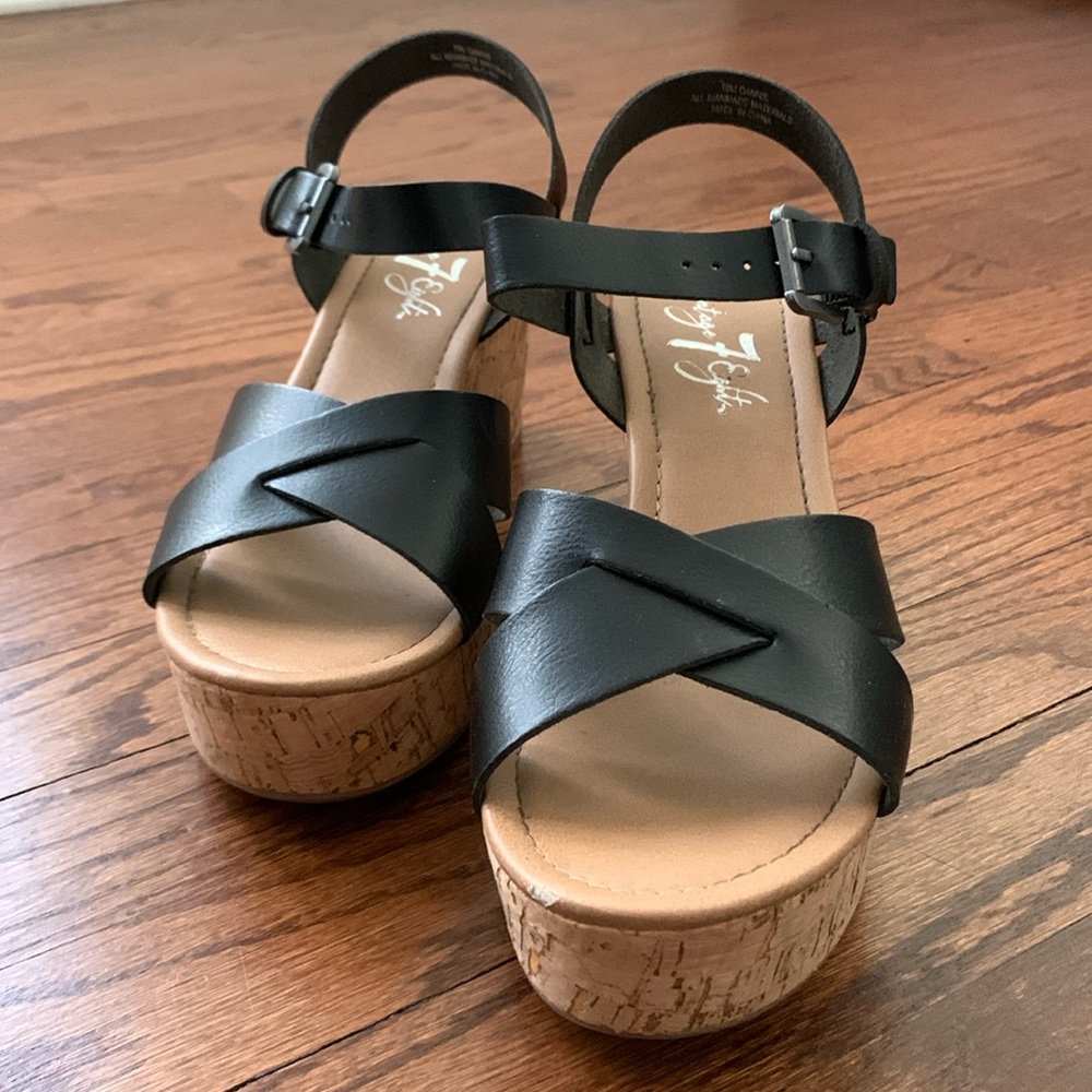 Black Platform wedge heels
